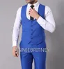Męskie garnitury Blazers modny garnitur ślubny dla mężczyzn Blue Slim Fit 2 -częściowy