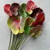 Fiori decorativi Anthurium artificiale Fiore di palma Stampa 3D Decorazione di nozze altamente simulata