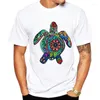 Мужские рубашки прибытие 2023 Мужские модные смешные красочные футболка с черепахой