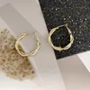 Hoop Earrings & Huggie Vintage 2.7cm Gold Metal Wire Twisted Silver Earring For Girls Fashion Women Jewelry Wholesale Argolas BrincoHoop