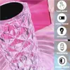 Veilleuses Rose Cristal Lampe En Verre Veilleuse Tactile Contrôle Lampes De Table 16 Couleur RVB Rechargeable Pour Noël Cadeau Party Room Decor P230325