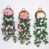 Flores decorativas Fircha artificial parede de rosa pendurada decoração em casa Fake Silk Flower Indoor Tubs embelezada Lvy Vine Wedding Yard Garden Garden