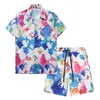 Mens Fashion Flower Tiger Print Shirts Casual Button Down Short Sleeve Hawaiian Shirt Suits Summer Beach Designer Dress Shirts