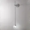Lampa ścienna minimalistyczna linia kinkiety do salonu badanie sypialni łóżko srebrne złote czarne lampy Nordic Postmodern Bubble Glass Light Light