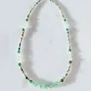 Collier ras du cou en pierre naturelle, tendance d'été, court, apatite, aigue-marine, jaune, jade, perles, clavicule, chaîne en alliage de cuivre, pendentif, été 2023