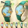 Armbandsur Mini World Fashion Quartz Watch Herr Unisex Karta Flygplan Resa runt Kvinnor Läderklänning Armbandsur 10