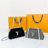 Klasyczny luksusowy projektant Nowe modne torby na ramię metalowy łańcuch crossbody torebka portfel Kobiety Przewrotne okładka bling Bling Messenger 235J