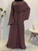 Etniska kläder Muslimska Fashion Dubai Abaya Long Hijab -klänningar med bälte Islamkläder Abayas Afrikanska klänningar för kvinnor Kaftan Robe Musulmane 230325