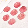 Decorative Figurines Hand Carving Natural Red Strawberry Quartz Star And Moon Folk Crafts Healing Stones For Home Decorations 1pcs