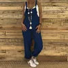 Women's Jumpsuits Barboteuses Vintage coton lin combinaisons décontracté femmes salopette large jambe pantalon Vocation salopette pantalons longs femme lâche barboteuses 230325