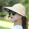 Brede rand hoeden zomer hoed vrouwen strand zon parel packable vizier met grote hoofden uv bescherming vrouwelijk capwide