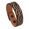 Bangle Antique Celtic Węzeł bransoletka skóra nieregularna retro osobowość miękka biżuteria dla mężczyzn