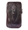 Waist Bags Men Leather Crocodile Grain Pattern Vintage Cell/Mobile Phone Cover Case Skin Hip Belt Bum Fanny Pack Bag Purse