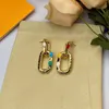 2024 Boucles d'oreilles de luxe de marque V pour femmes, boucles d'oreilles géométriques en or 18 carats, bijoux