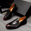 2023 Mens Designer Dress Shoes Formal Business Handmade Oxford Uomo Marca Slip On Vera Pelle Festa di nozze Appartamenti Zapatos Hombre Taglia 38-44