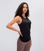 Tanques femininos Camis Activewear Lutes Roupas de tampas abertas de tanques alongados Blush Sexy Blouse Tank Sleesess Shirts Sports Crop Top 230325