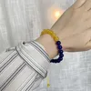 Strand Ukraine Drapeau Jaune Bleu Couleur Réglable Tissé À La Main Corde Tressée Bracelet Charme Pierre Naturelle Bracelet Bracelet