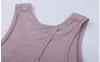 Tanques femininos Camis Activewear Lutes Roupas de tampas abertas de tanques alongados Blush Sexy Blouse Tank Sleesess Shirts Sports Crop Top 230325