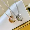 Med Box 925 Silver Crush Pendent Halsband quiltat motiv i 3 färger Lady Jewelry Costume With Diamonds Gold-Plated Gold Silver Rose Fade Never Fade Not Allergic