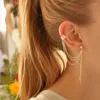 Dos boucles d'oreilles bijoux oreille Clip ensemble personnalité créative Cartilage en forme de U Double couche Non percé rétro mode tendance