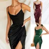 Casual Dresses Year Christmas Party Long Women Spring Bodycon Lace Up Stretch Slim Soft Midi Dress Femme Black Green Red