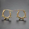 Pendientes de aro ZMFashion, bola de acero hueca redonda retorcida para mujer, joyería geométrica de acero inoxidable 2023, regalo de fiesta