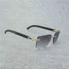 Luxury designerskie okulary przeciwsłoneczne dla mężczyzn Naturalne drewno mężczyźni czarny biały bawołowy róg ponadzakrzewnie vintage kwadratowe okulary Oculos Gafas Akcesoria