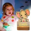 Luci notturne non abbaglianti Pratico Migliora l'atmosfera Elefante Leone Stampa Lampada da comodino a LED da tavolo Ornamento da tavolo per uso domestico P230325