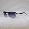 30% OFF Luxury Designer New Men's and Women's Sunglasses 20% Off Vintage Rhinestone Black White Buffalo Horn Rimless Men Wood Metal Frame Shades for Summer Club Eyewear