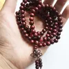 Strand 8MM Natural Sandalwood Buddhist Buddha Wood Prayer Beaded Knot Red Ebony Unisex Men Bracelets & Bangles For Women Gift