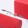 Lunettes de soleil d'extérieur mode pour hommes tête de léopard sans cadre Europe amérique petite boîte femmes tendance de la mode 81339