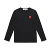 Designer TEE Men's T-shirts CDG Com des Garcons Play Long Sleeve Black Double Hearts T-Shirt Unisex Grey Streetwear Size XL