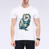 Camisetas masculinas Personalidade pintando camisa tigre de manga curta Design de animais de verão O-gola o tops casuais moe cerf 82j-1#