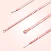 Sliver / Rose Gold Remover Needle Comédone Acné Pimple Belmish Extracteur Vacuum Thead Thead pour le visage Tool de soins de la peau 4PCS / SET