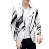 Men's Suits Chic Suit Jacket Pockets Men Coat Tie-dye Cardigan Blazer Dress-up