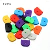 Keychains 12/24/32pcs Multi Color Key Taps Tags Identificador Tags Soft Silicone Topper Keyring Teclas de etiqueta Organizador