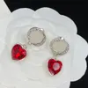 Kolczyki do stadniny dla kobiet podwójne g litera diamentowe kolczyki miłosne wszechstronne projektant biżuterii Prezenty ślubne z haftem znaczkiem pudełka