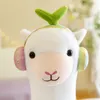 1Pc 23-70CM mignon alpaga avec casque Peluche jouets Kawaii debout Alpacasso peluche oreiller poupées pour enfants filles cadeau jouet