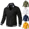 Vestes pour hommes Veste de mode d'affaires pour hommes Col montant Fermeture à glissière décontractée Sports de plein air Manteau Coupe-vent