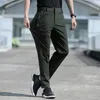 Men's Pants Large Size Summer Big Ice Silk Stretch Breathable Straight Leg 6XL Quick Dry Elastic Band Black Trousers 230325