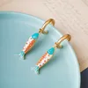 Boucles d'oreilles Stud Fish Émail Double Side Kiss Pendentif Boucles d'oreilles Chic Femmes Filles Ear Cuff Statement CShaped 230325