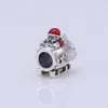 925 SIVER BEADS CHARMS PARA PANDORA CHARM BRACELETS DE PURSIDADE PARA MULHERES PANTA CLAUS Snowman Moose Apple Cat Chain