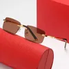 Luxe designer voor heren Dames Zonnebril Netto Red Frameless Simple Fashion Men Women Elegante veelzijdige Ol Optische bril