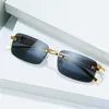Designer-Strandpaar-Sonnenbrille für Herren und Damen 20 % Rabatt Karte Leopardenkopf Metall rahmenlose kleine Box optischer Rahmen Kajia