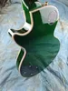 Aangepaste elektrische gitaar perzik bloesem houten body en nek rozenwood toets jade groen groot bloemenfineer in voorraad snel e -mailpakket