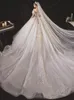 2023 baljurk trouwjurken Vestido de noiva de renda 3d bloemen kanten applique koninklijke trein luxe prinses bruidsjurken Arabisch backless lades gewaden de mariiee