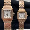 Kvinnor tittar på mode 22*30mm 27*37mm Dial Watches High Quality Gold/Sier rostfritt stål Band Business Quartz Lady Watches med Diamond Montre de Luxe Watchs