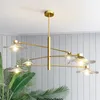 Chandeliers Modern Lotus Leaf Ceiling Chandelier Clear Soot Glass Iron For Bedroom Living Room Center Table Hall Lighting Lusters Luminaires