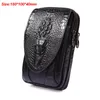 Waist Bags Men Leather Crocodile Grain Pattern Vintage Cell/Mobile Phone Cover Case Skin Hip Belt Bum Fanny Pack Bag Purse