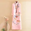 Vêtements ethniques Haute Qualité Femmes Qipao Automne Et Hiver Royal Broderie Vingtage Élégante Dame Chaude Cheongsam Robe S -XXL